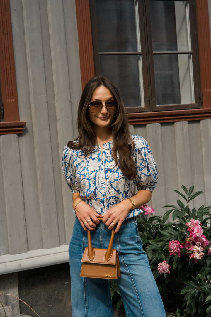 ULLA JOHNSON Amari Short Sleeve Blouse