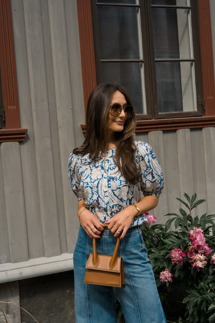 ULLA JOHNSON Amari Short Sleeve Blouse