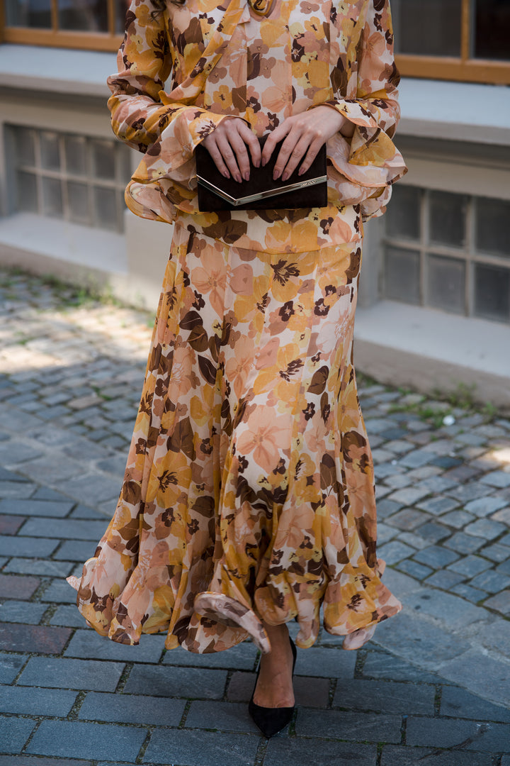 Balance Flutter Midi Skirt