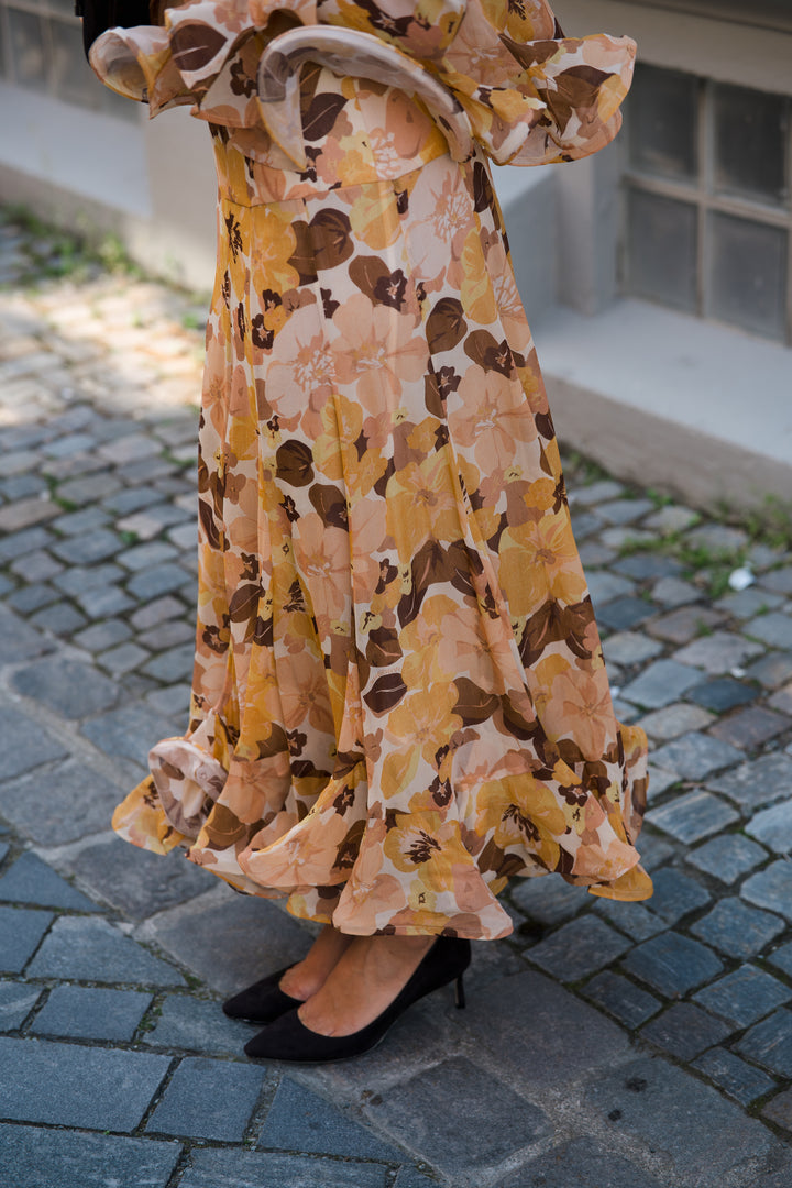 Balance Flutter Midi Skirt