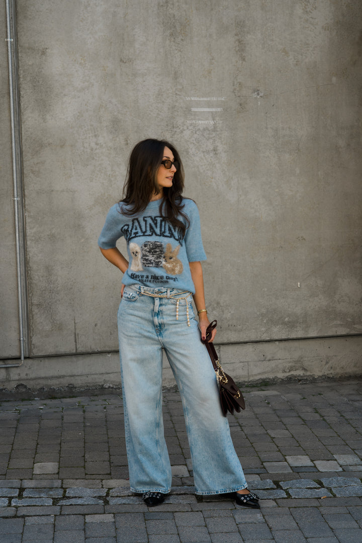 GANNI Fine Brushed Alpaca Puppies T-shirt