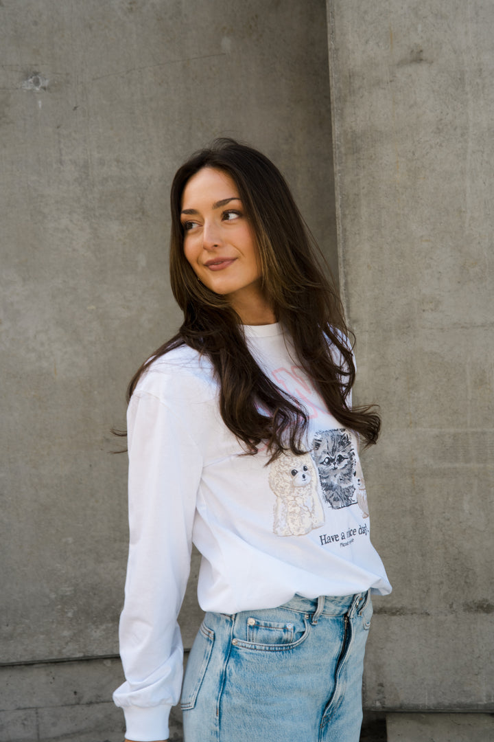 GANNI Re-cut Heavy Jersey Animals Long sleeve