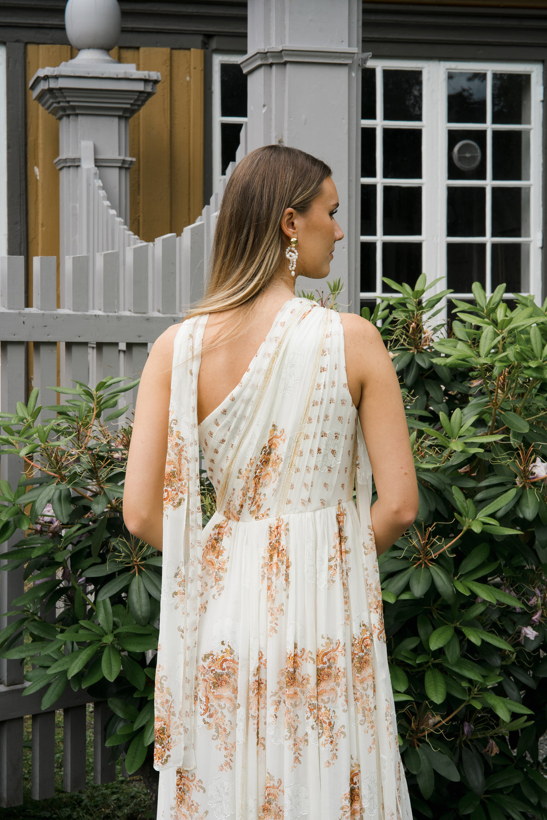 Angelique Draped Scarf Gown