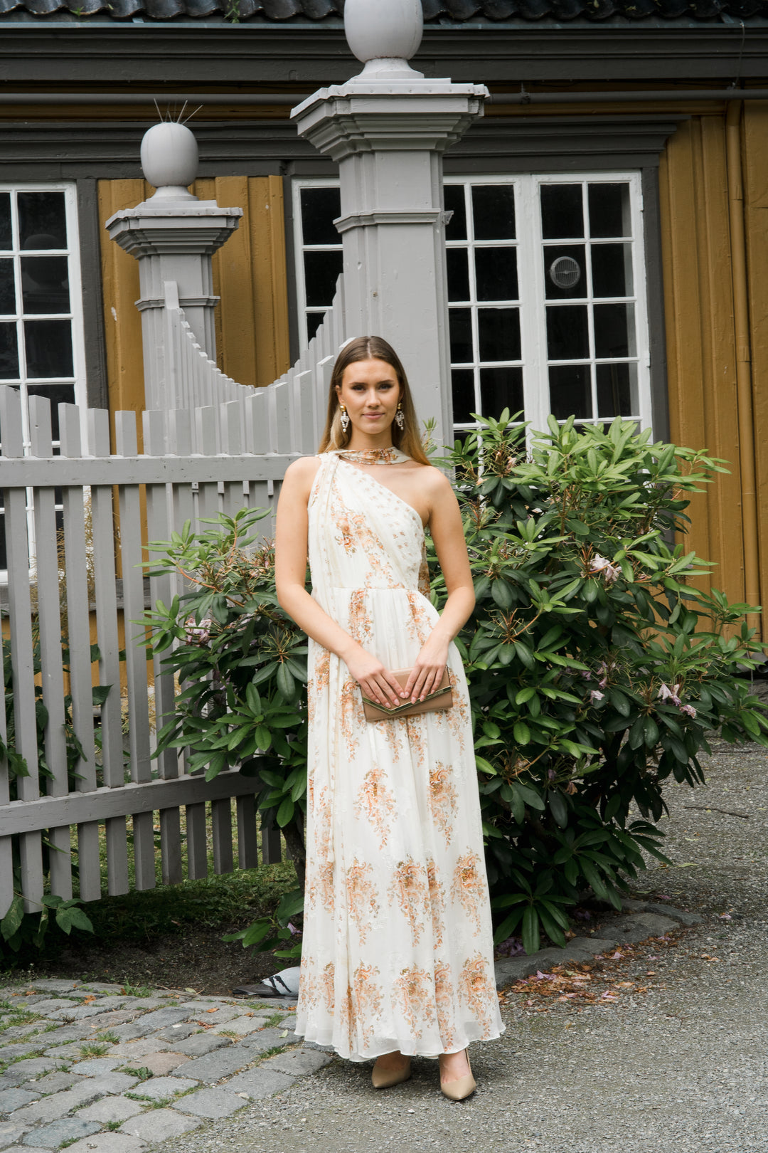 Angelique Draped Scarf Gown