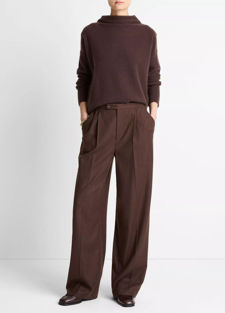 MID RISE PLEATED WIDE LEG TROUSER
