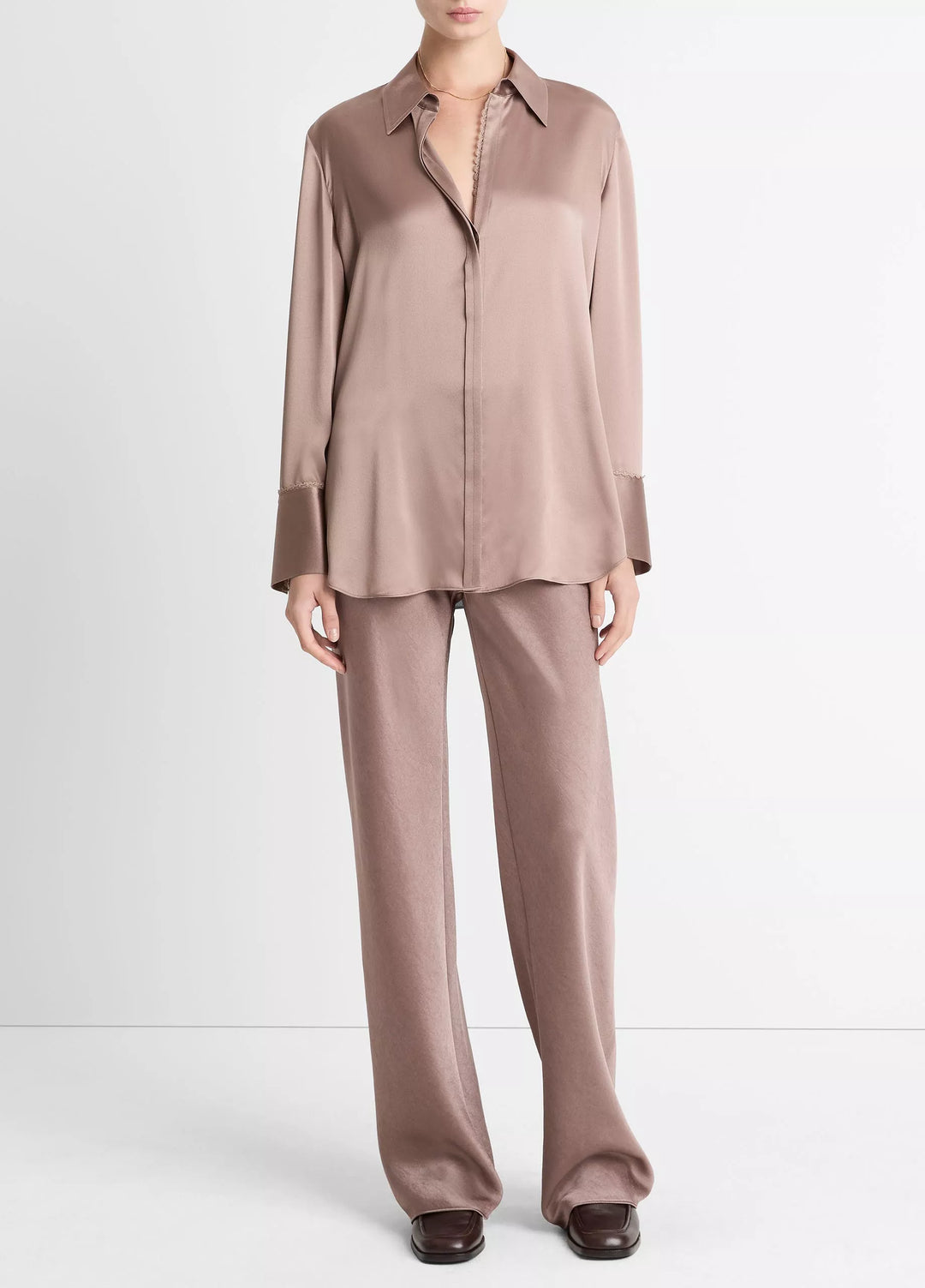 PLKT LACE TRIM RELAXED SHIRT