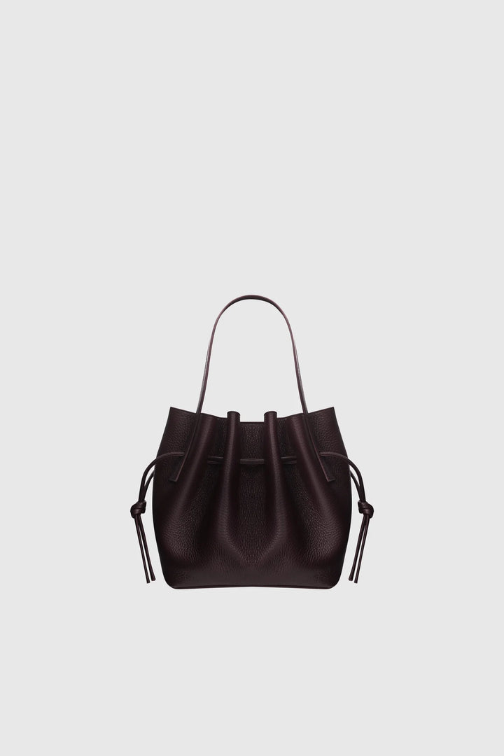 MINI SCALLOP TOTE PEBBLE GRAIN LEATHER