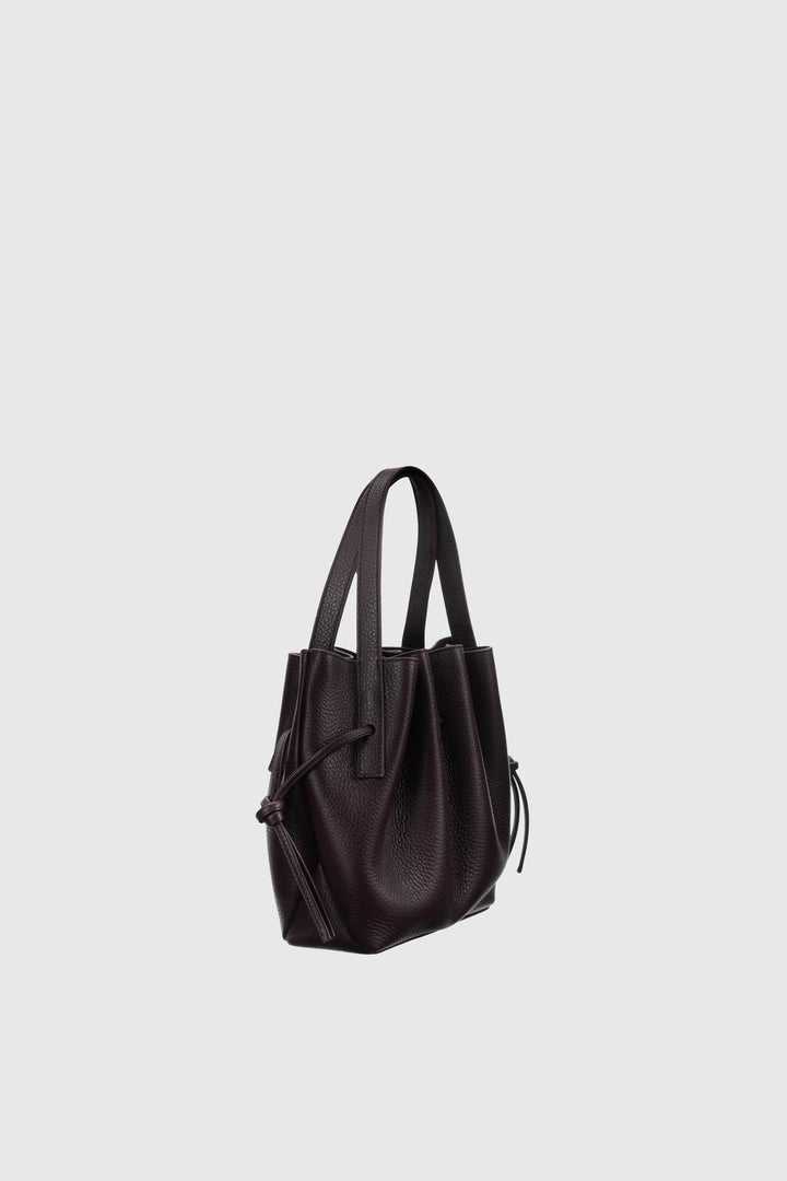MINI SCALLOP TOTE PEBBLE GRAIN LEATHER