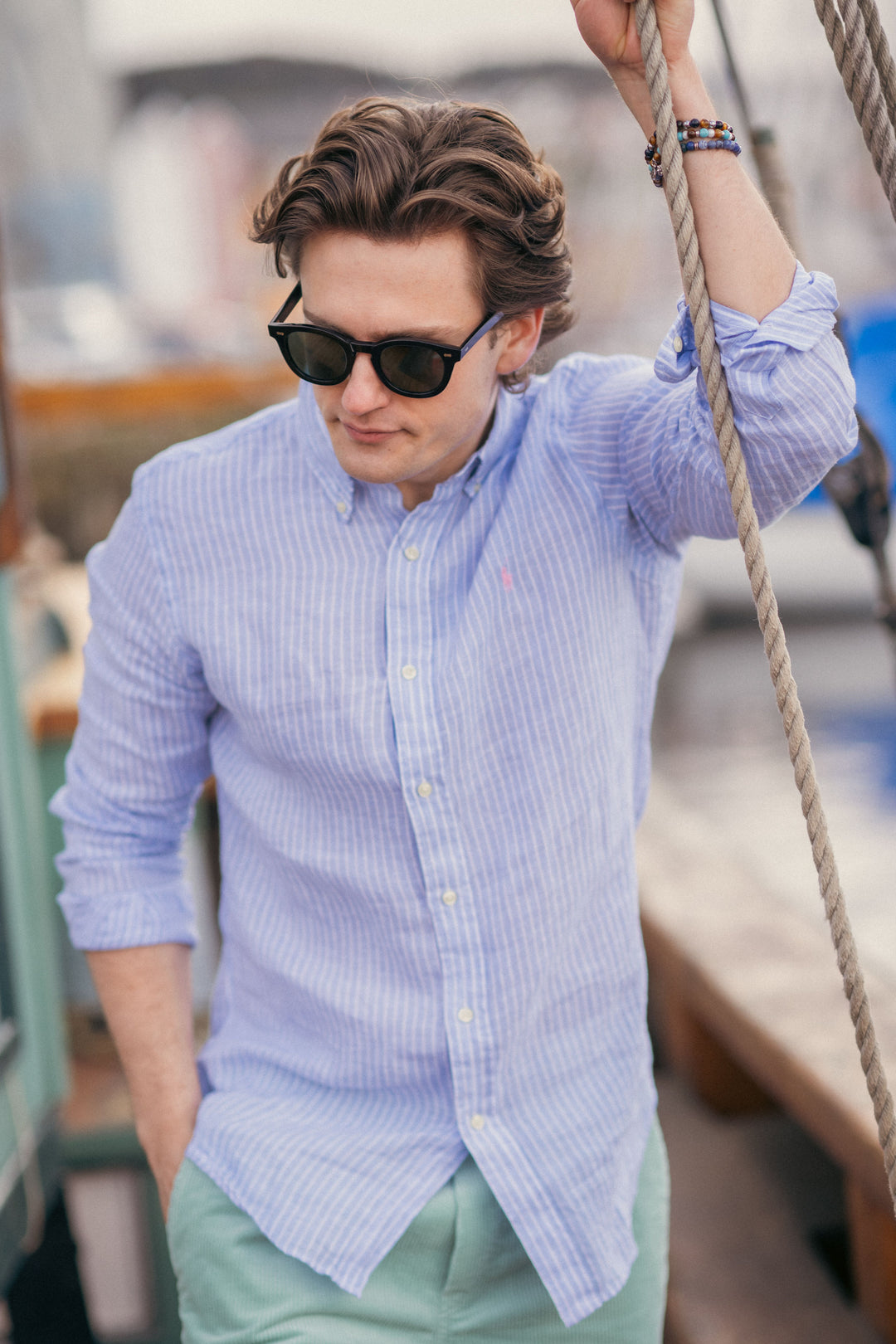 Custom Fit Striped Linen Shirt