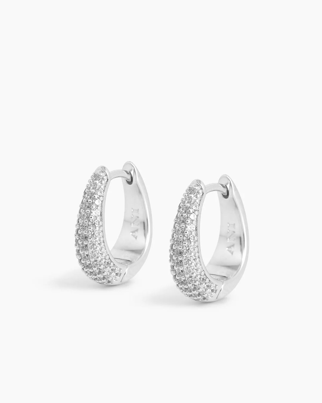 Pave Ellipse Earrings