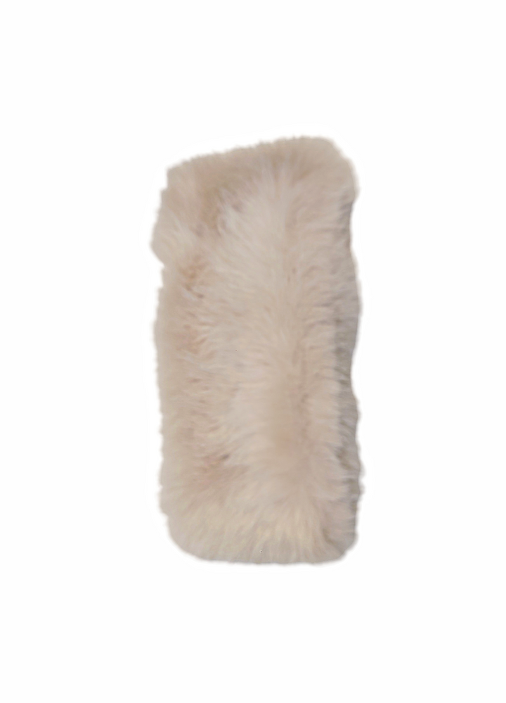 Exclusive fuskepels hårbånd bred lys beige