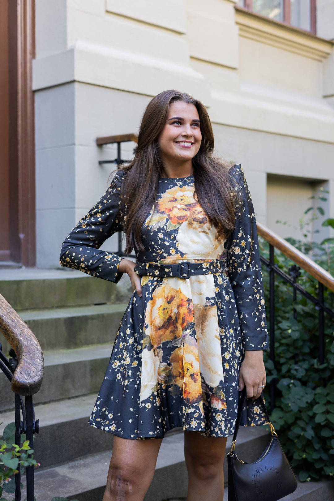 Tailored Satin Belt Dress