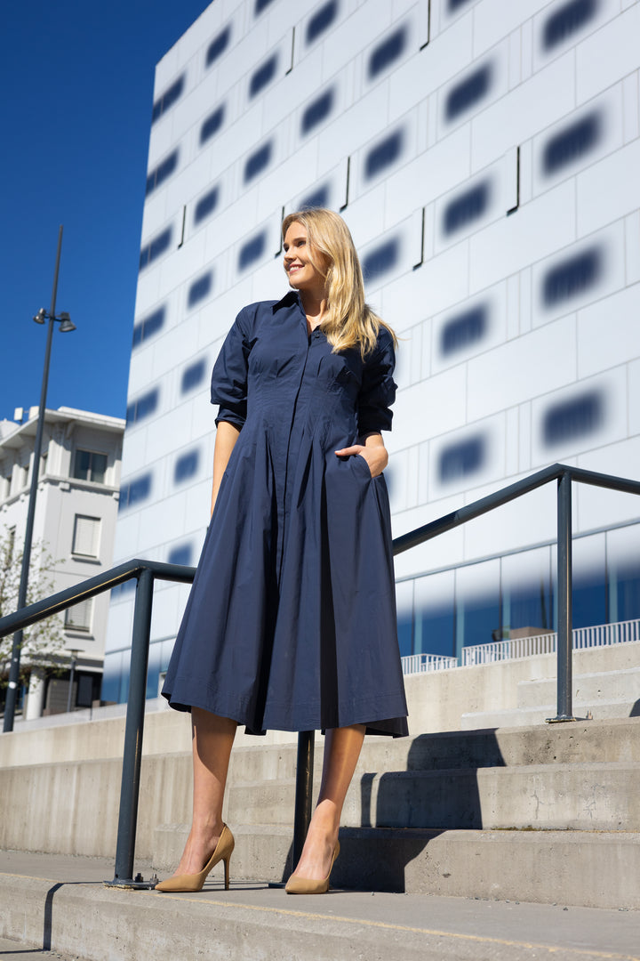 JAZZ PINTUCK MIDI DRESS