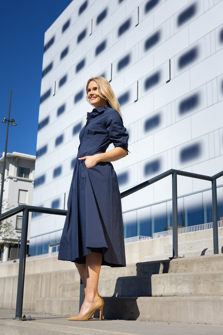 JAZZ PINTUCK MIDI DRESS