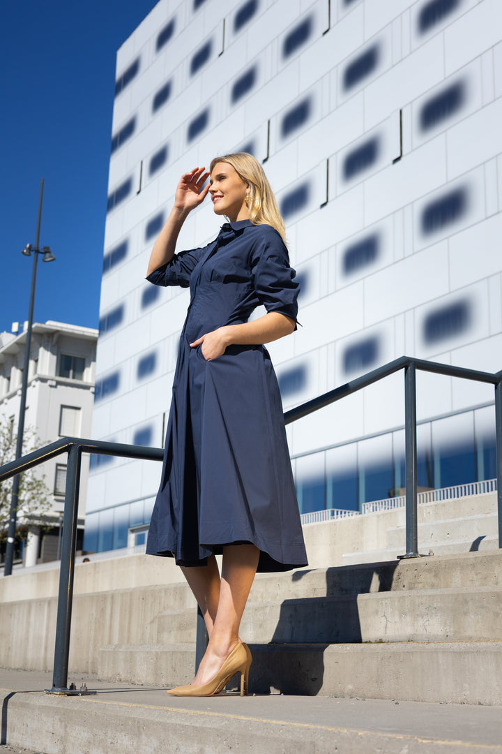 JAZZ PINTUCK MIDI DRESS