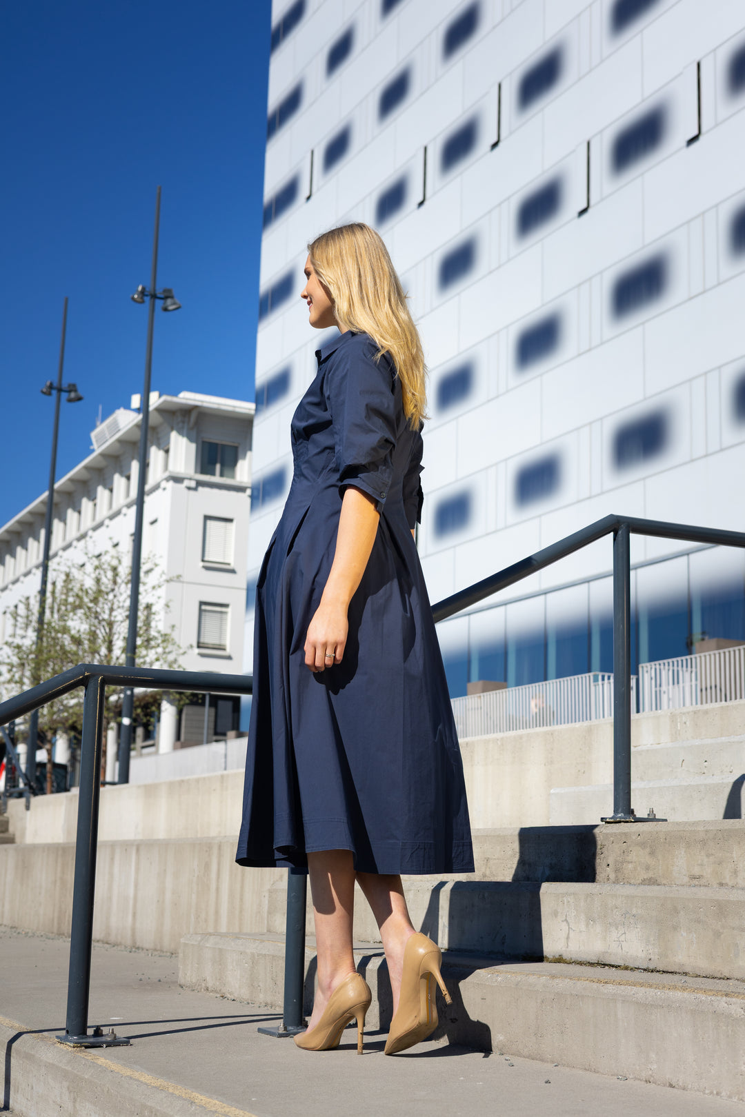 JAZZ PINTUCK MIDI DRESS