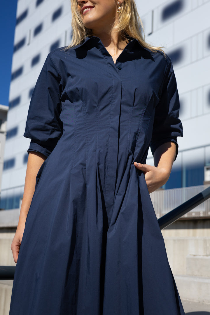 JAZZ PINTUCK MIDI DRESS