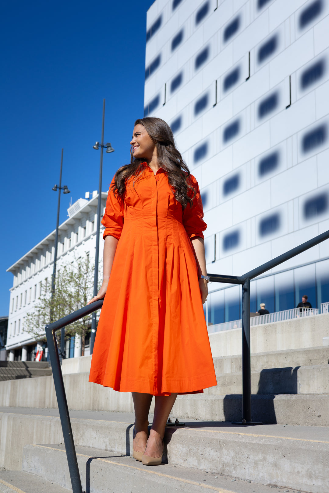 JAZZ PINTUCK MIDI DRESS