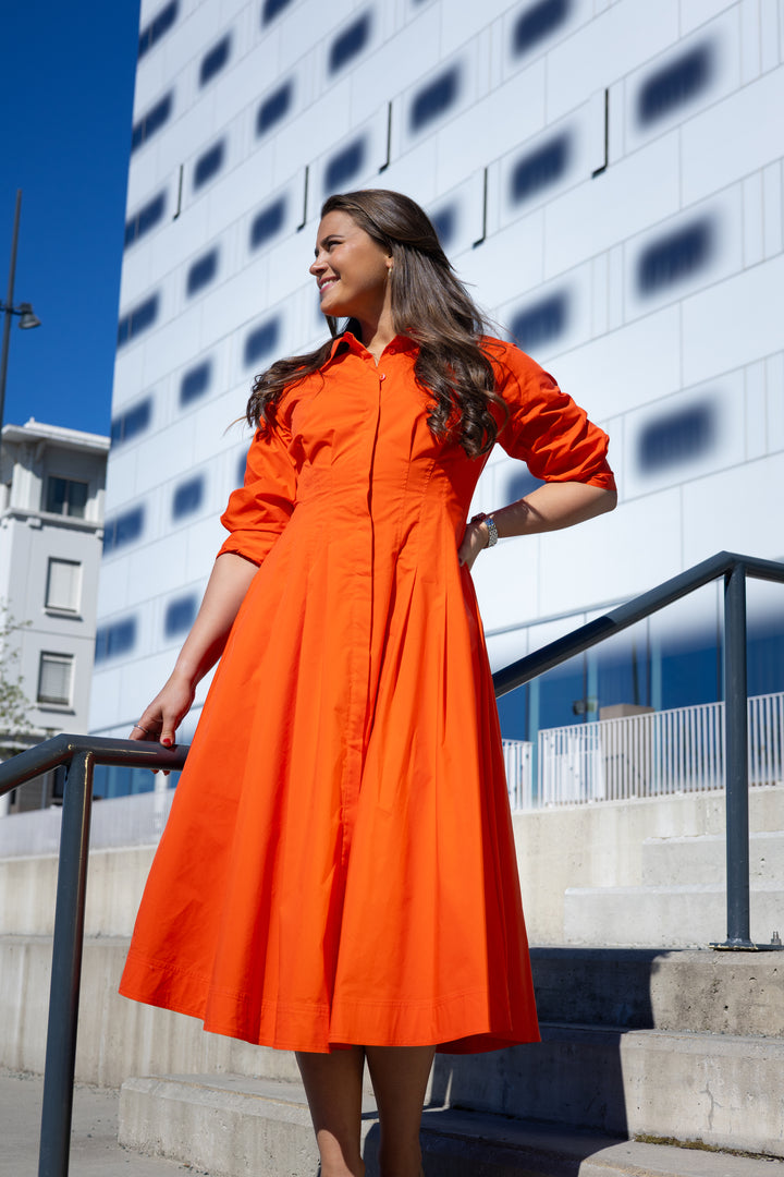 JAZZ PINTUCK MIDI DRESS