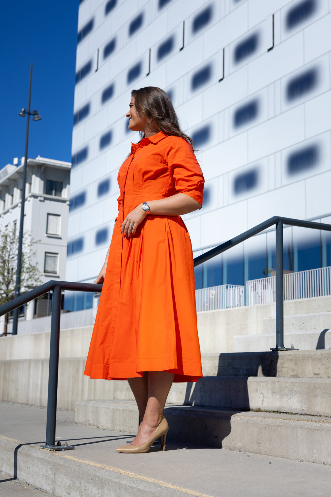 JAZZ PINTUCK MIDI DRESS