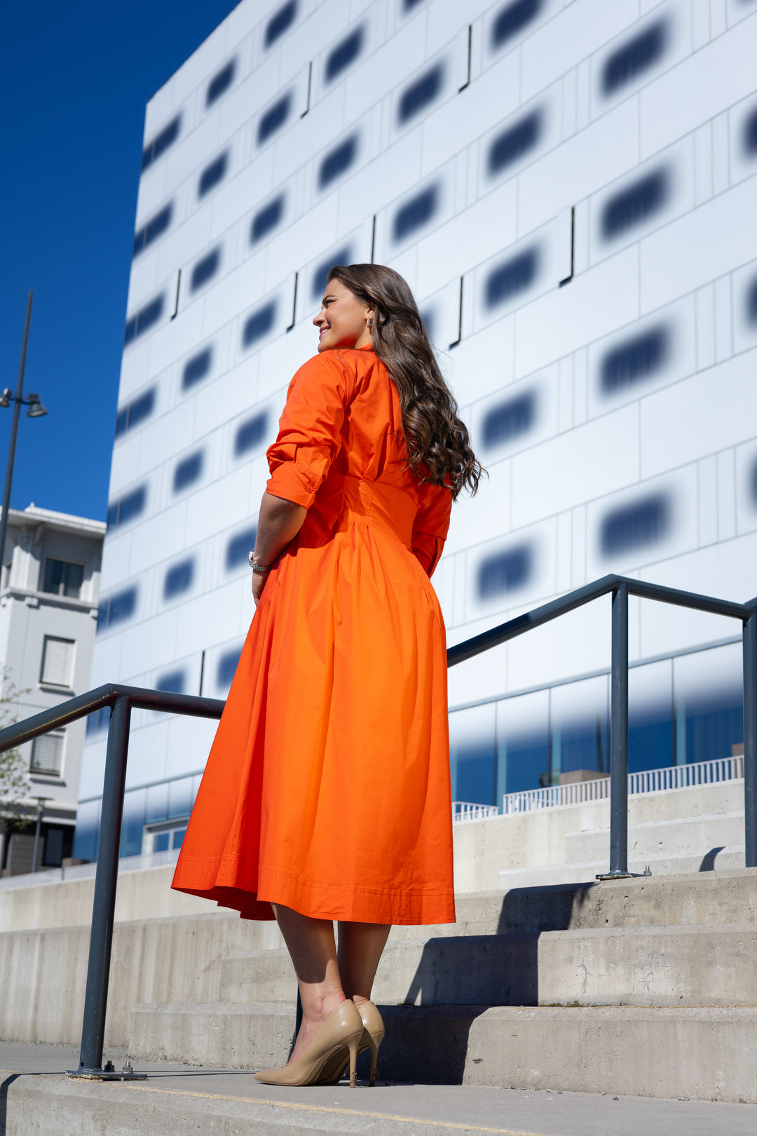 JAZZ PINTUCK MIDI DRESS