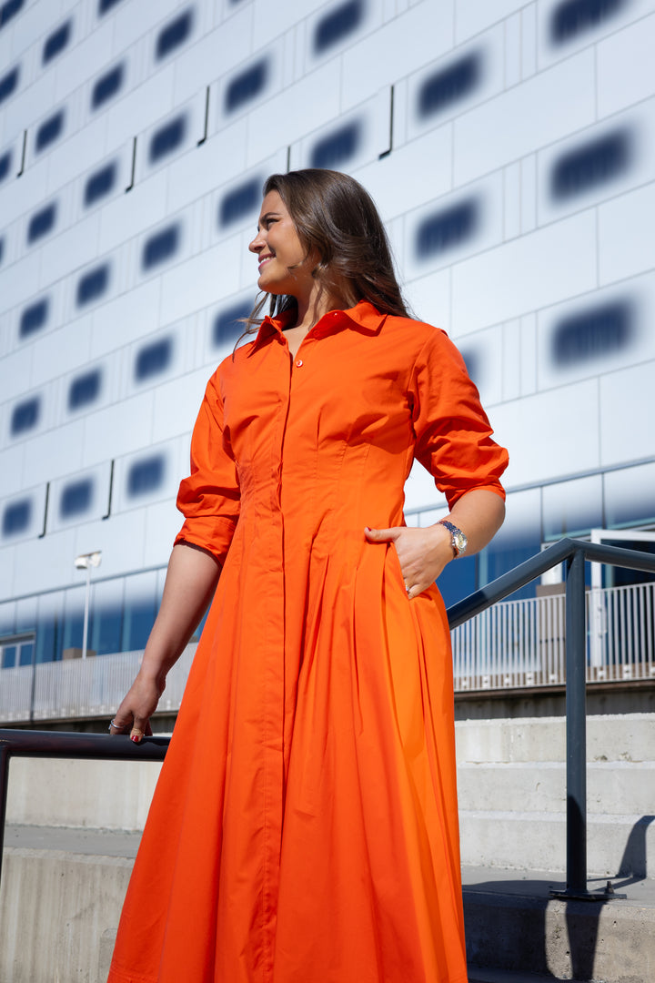 JAZZ PINTUCK MIDI DRESS