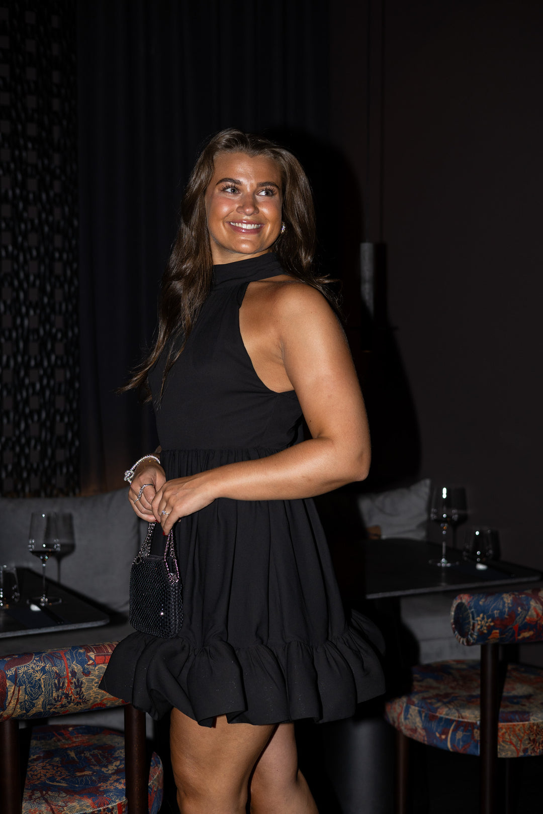 Fern Halterneck Ruffled Mini dress