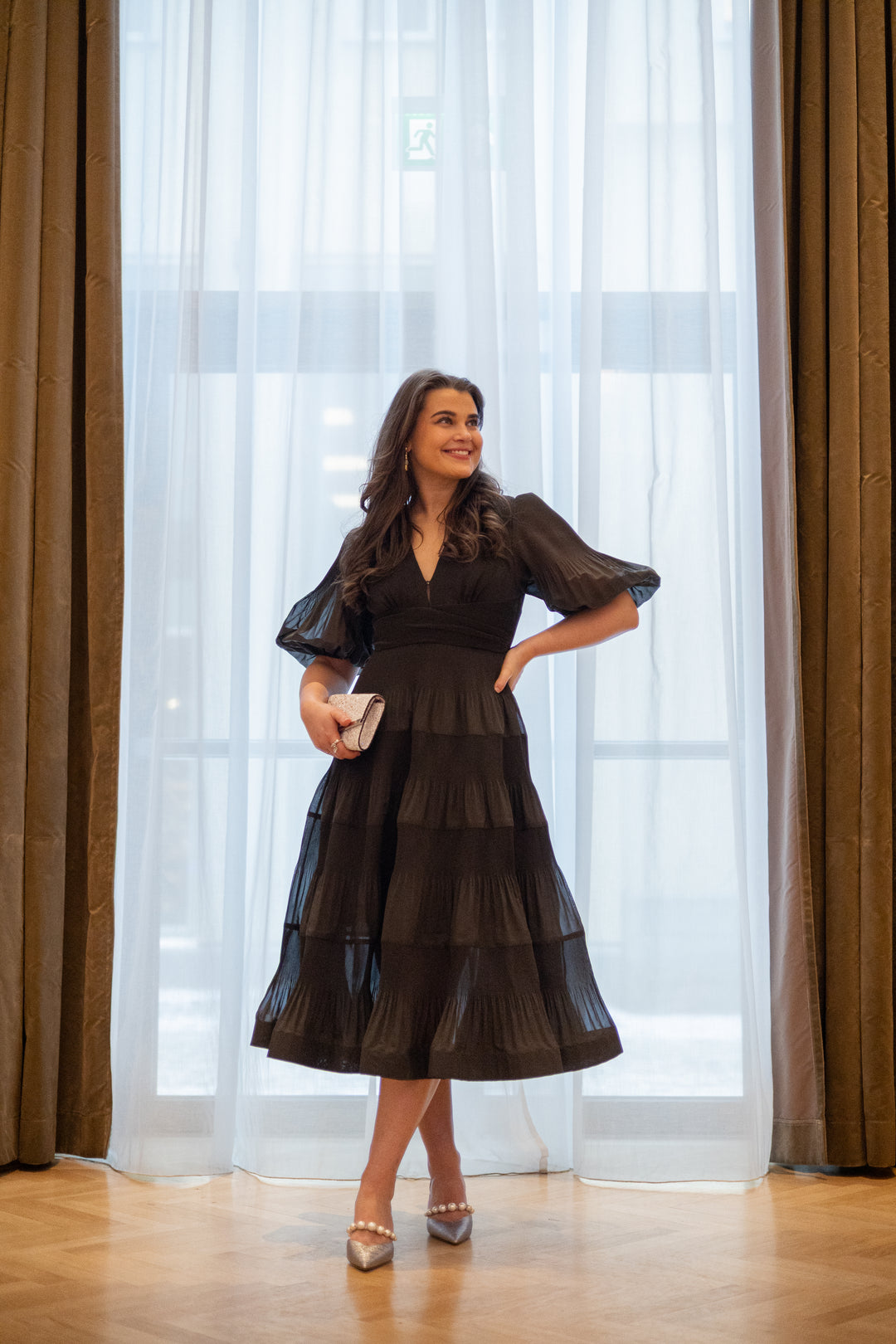 Pleated Midi Dress