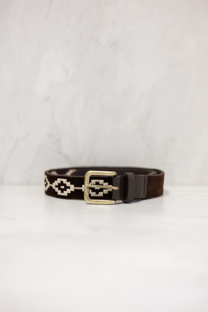 PAMPEANO Confianza Belt Brown Suede