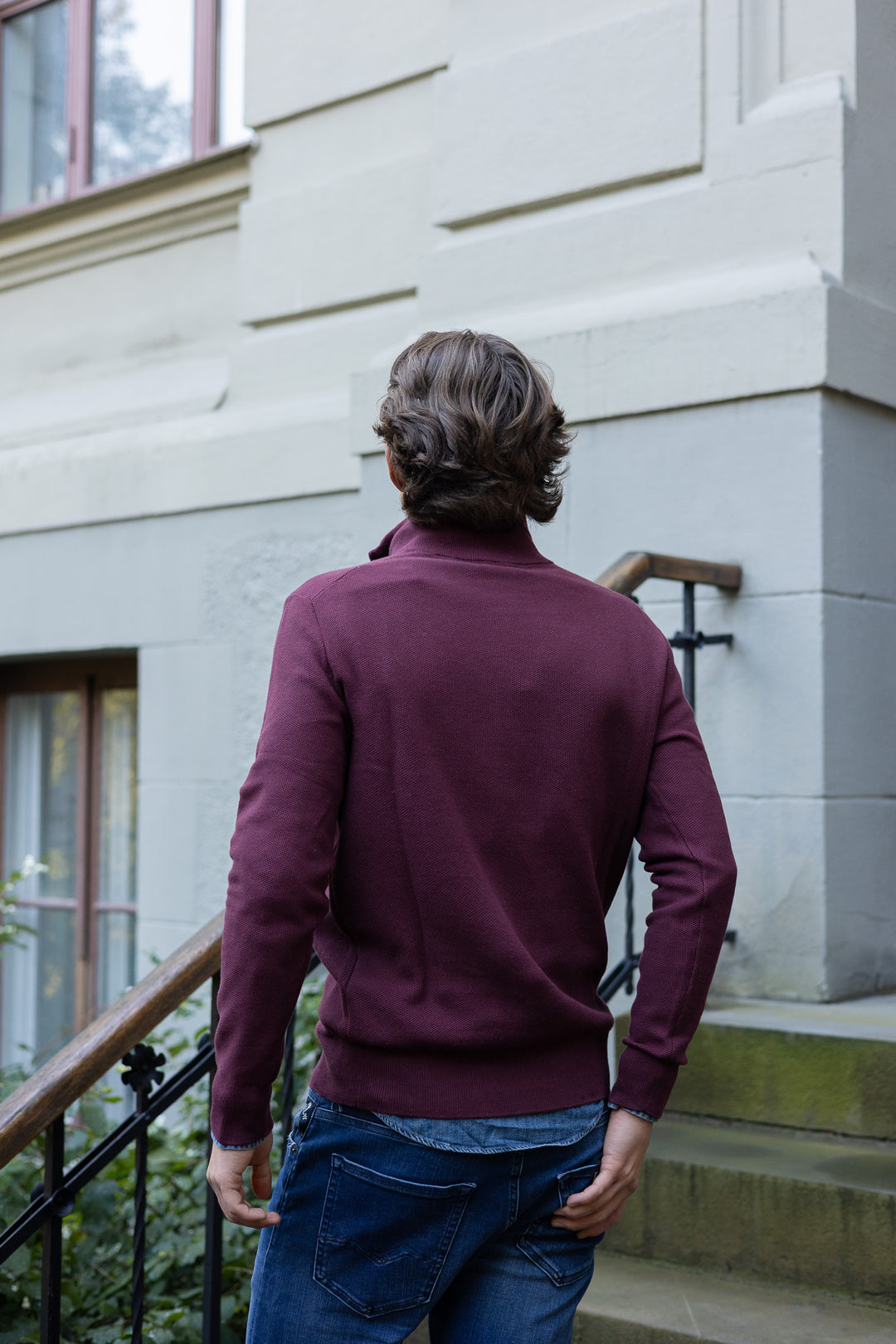 Mesh-Knit Cotton Quarter-Zip Jumper