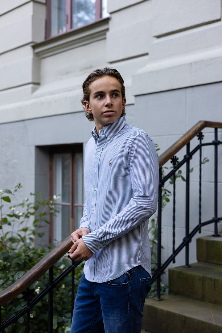 POLO RAPLH LAUREN Striped Knit Oxford Shirt