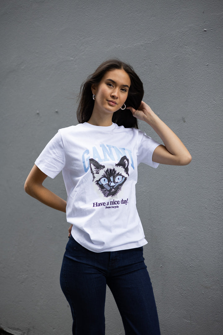 GANNI Basic Jersey Cat Relaxed T-shirt