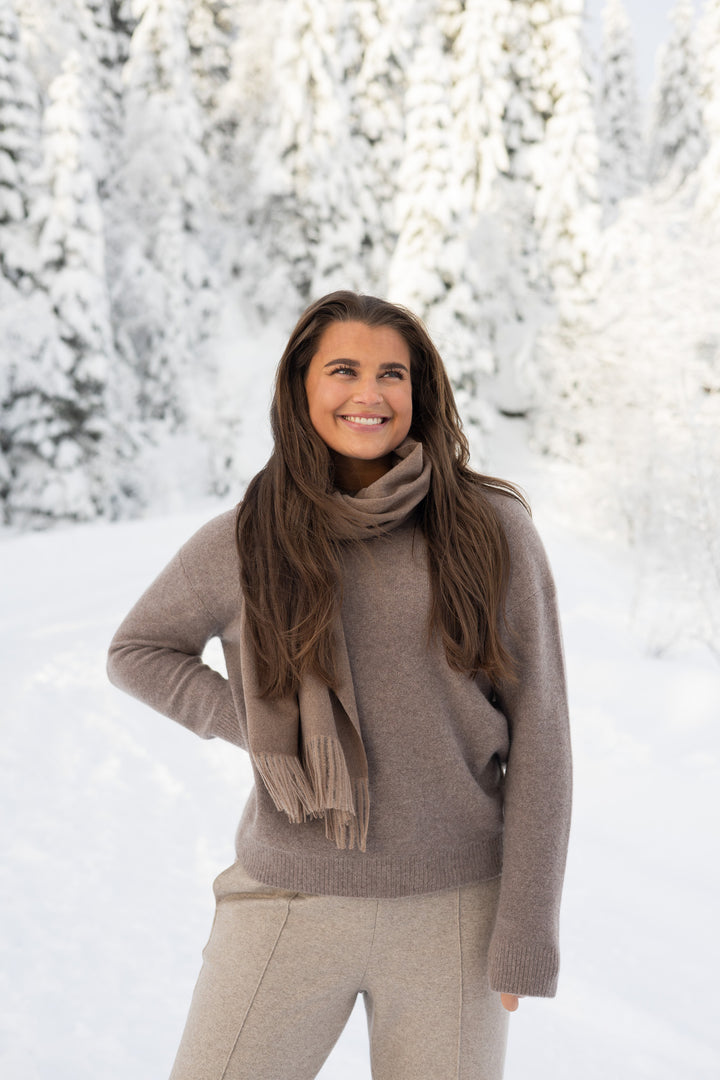 Nye ull cashmere skjerf med frynser