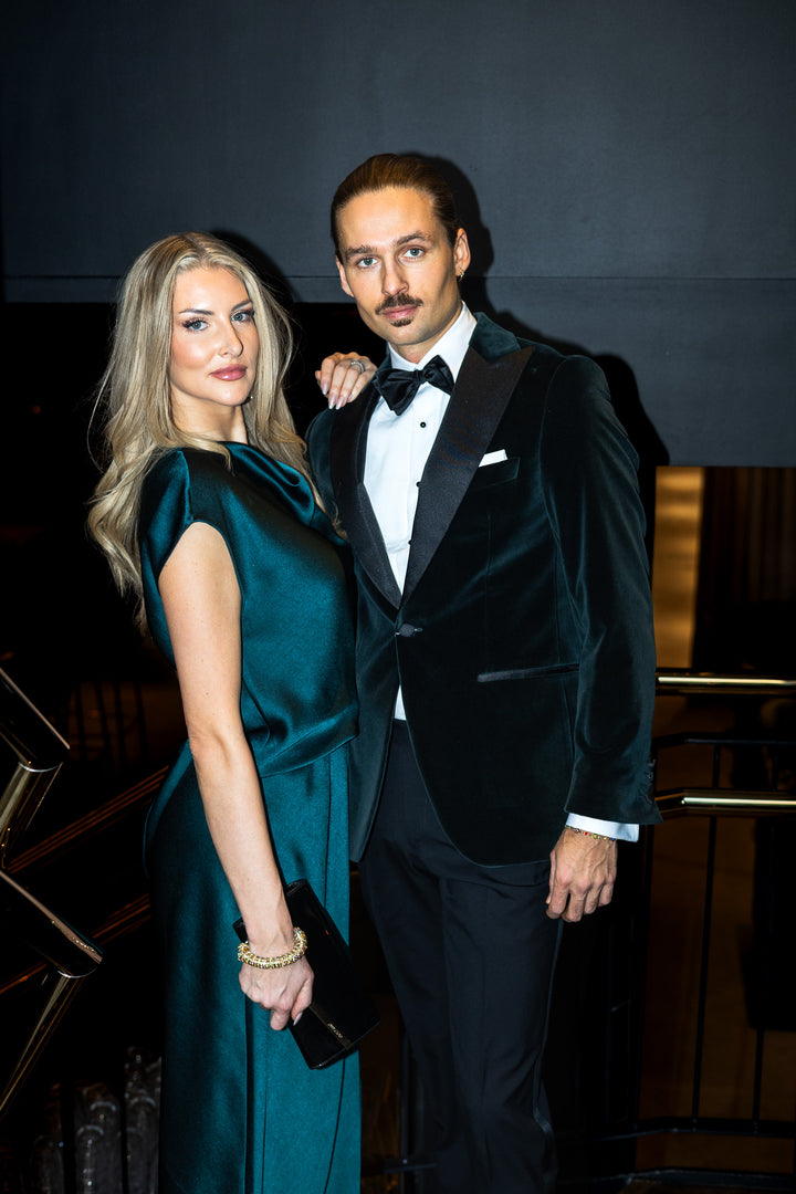 DRAPED COWL CAP SLV DRESS