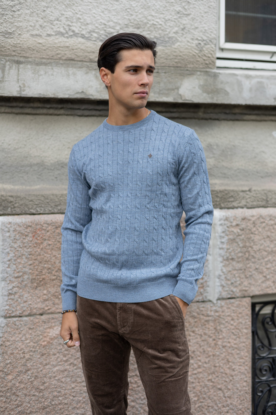 MORRIS Merino Cable O-neck