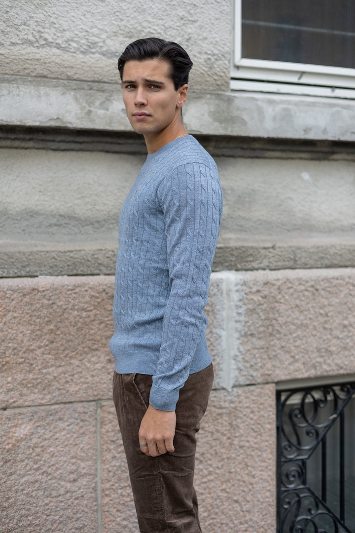 MORRIS Merino Cable O-neck