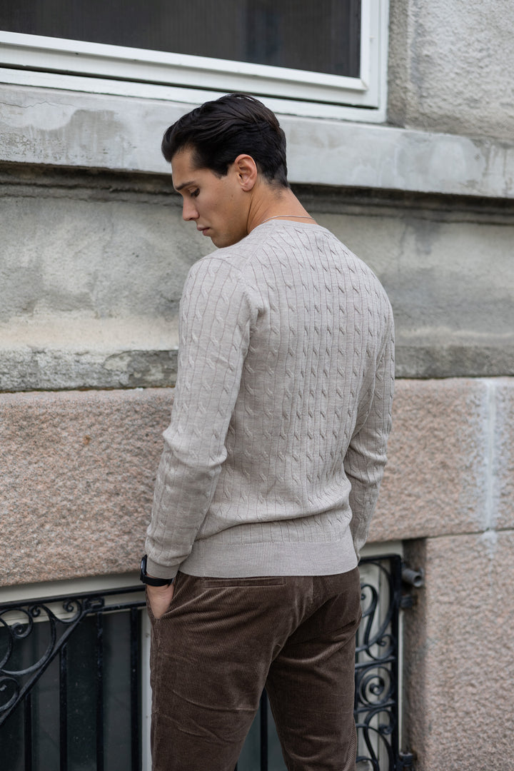 MORRIS Merino Cable O-neck