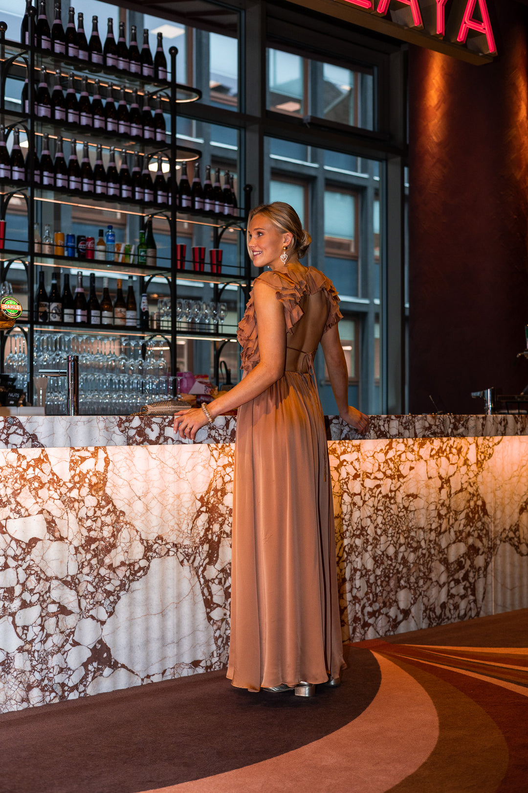 Byzantine Silk Backless Gown