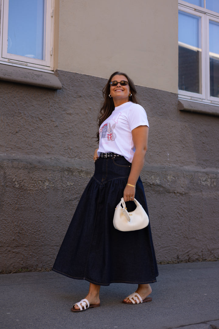 Stretch Denim Long Skirt