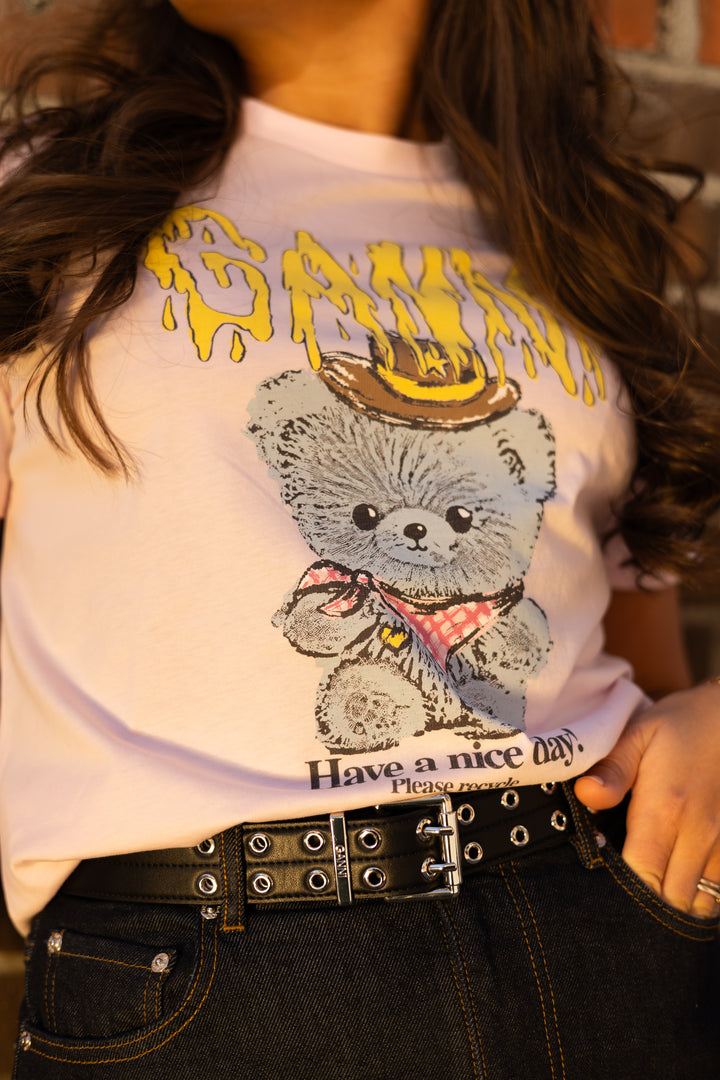 Basic cotton Jersey T-shirt Cowboy Bear Print