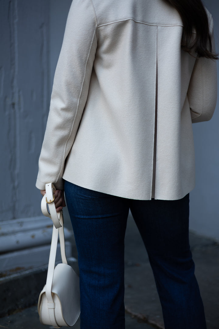 Women short loden light pressed wool