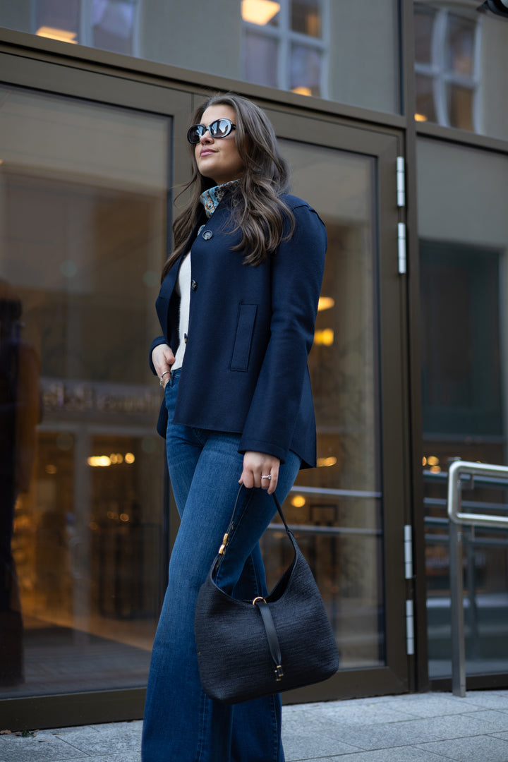 Women short loden light pressed wool