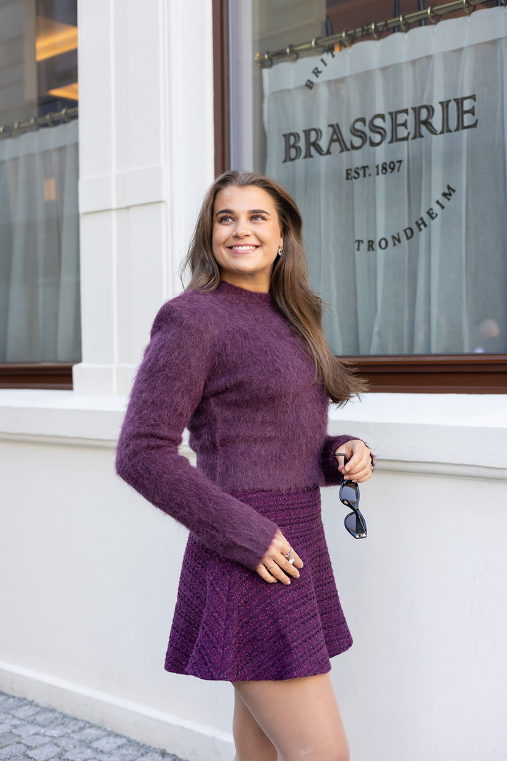 Hairy Knit Fitted Sweater