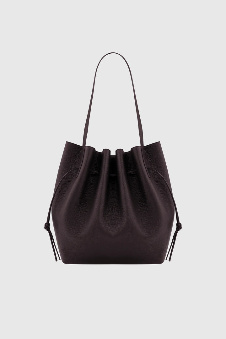 SCALLOP TOTE PEBBLE GRAIN LEATHER