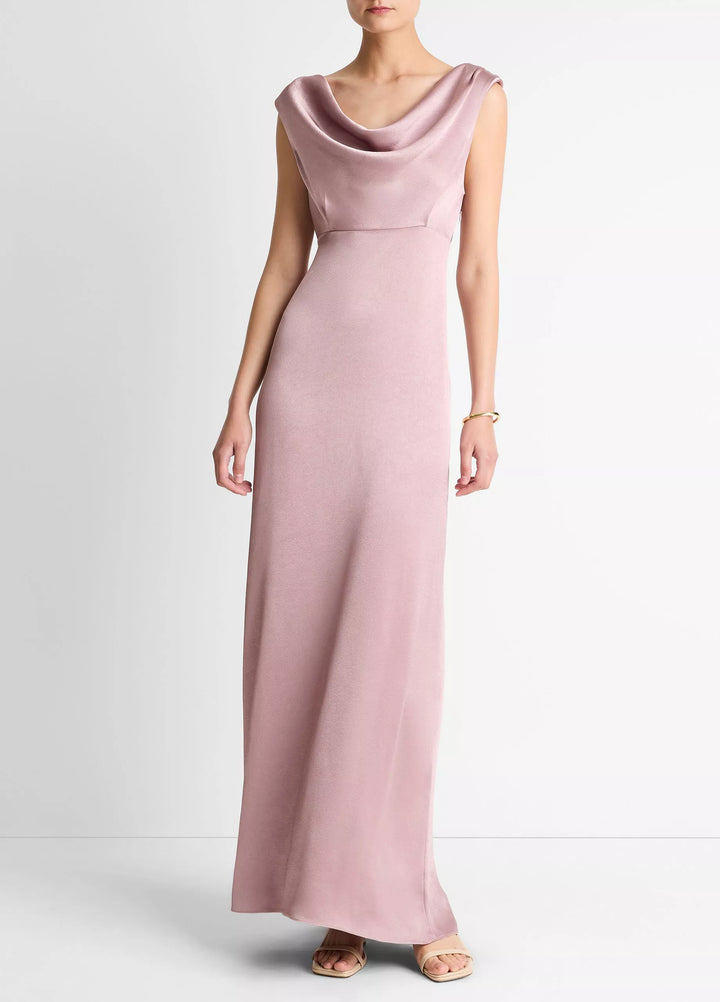 DRAPED COWL MAXI DRESS