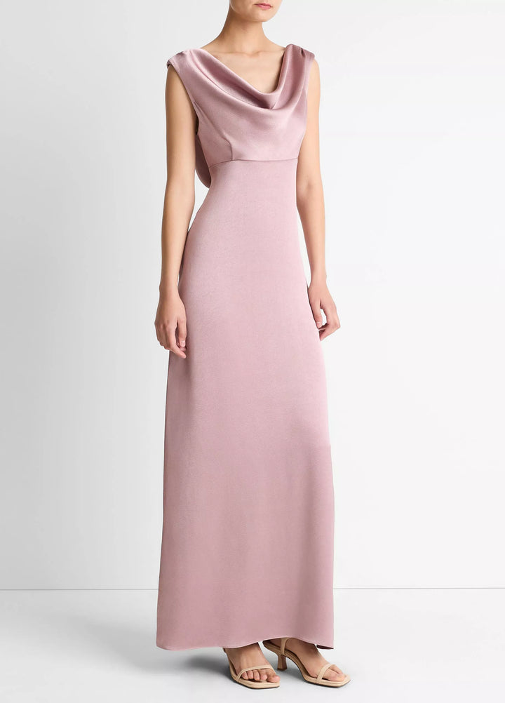 DRAPED COWL MAXI DRESS