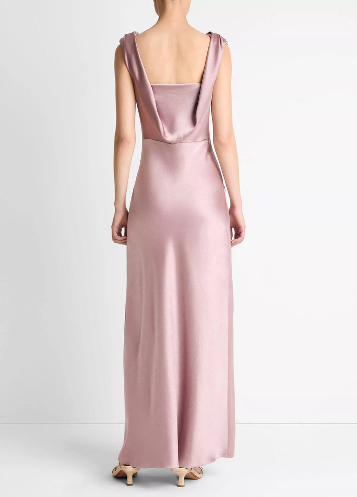 DRAPED COWL MAXI DRESS