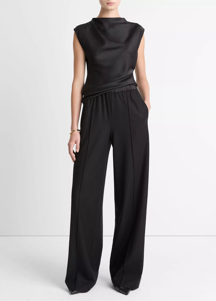 MID RISE SATIN COMBO PULL ON PANT