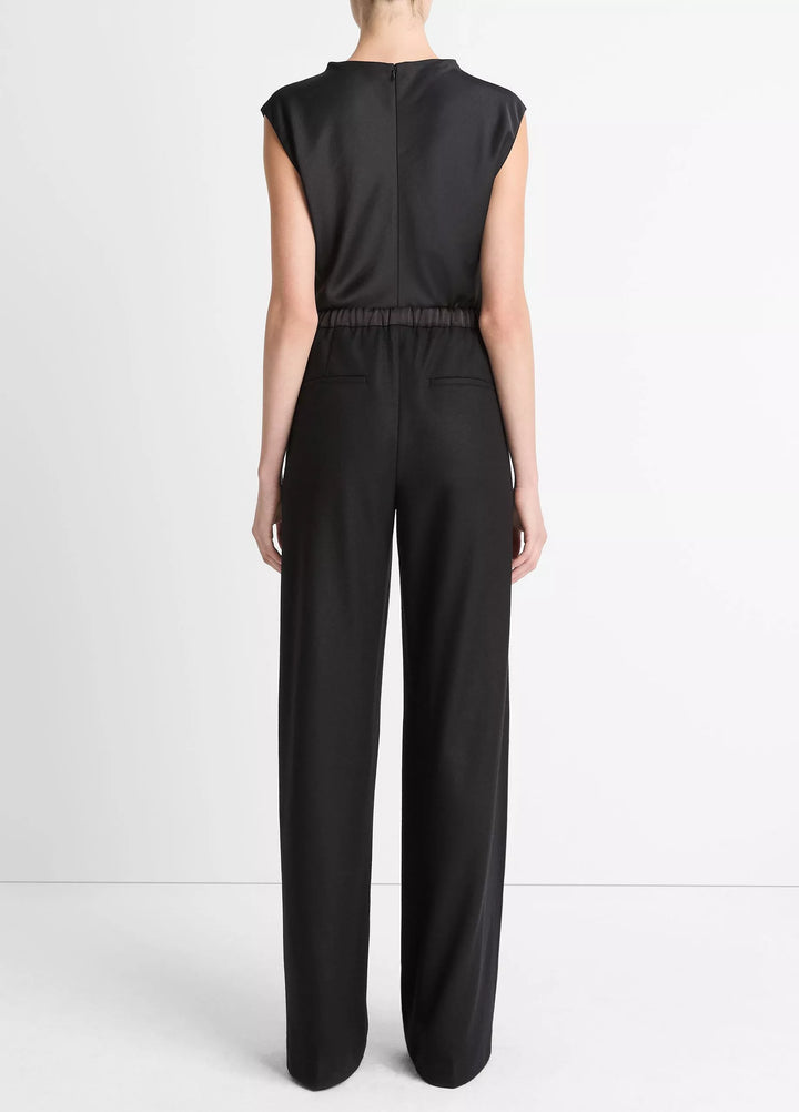 MID RISE SATIN COMBO PULL ON PANT