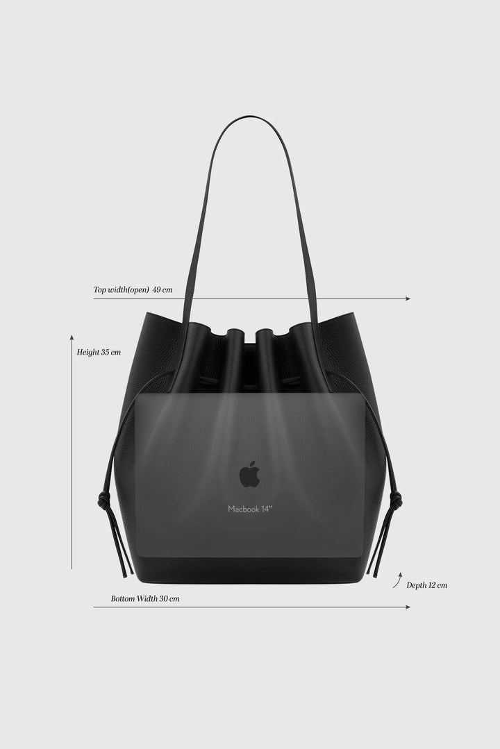 SCALLOP TOTE PEBBLE GRAIN LEATHER